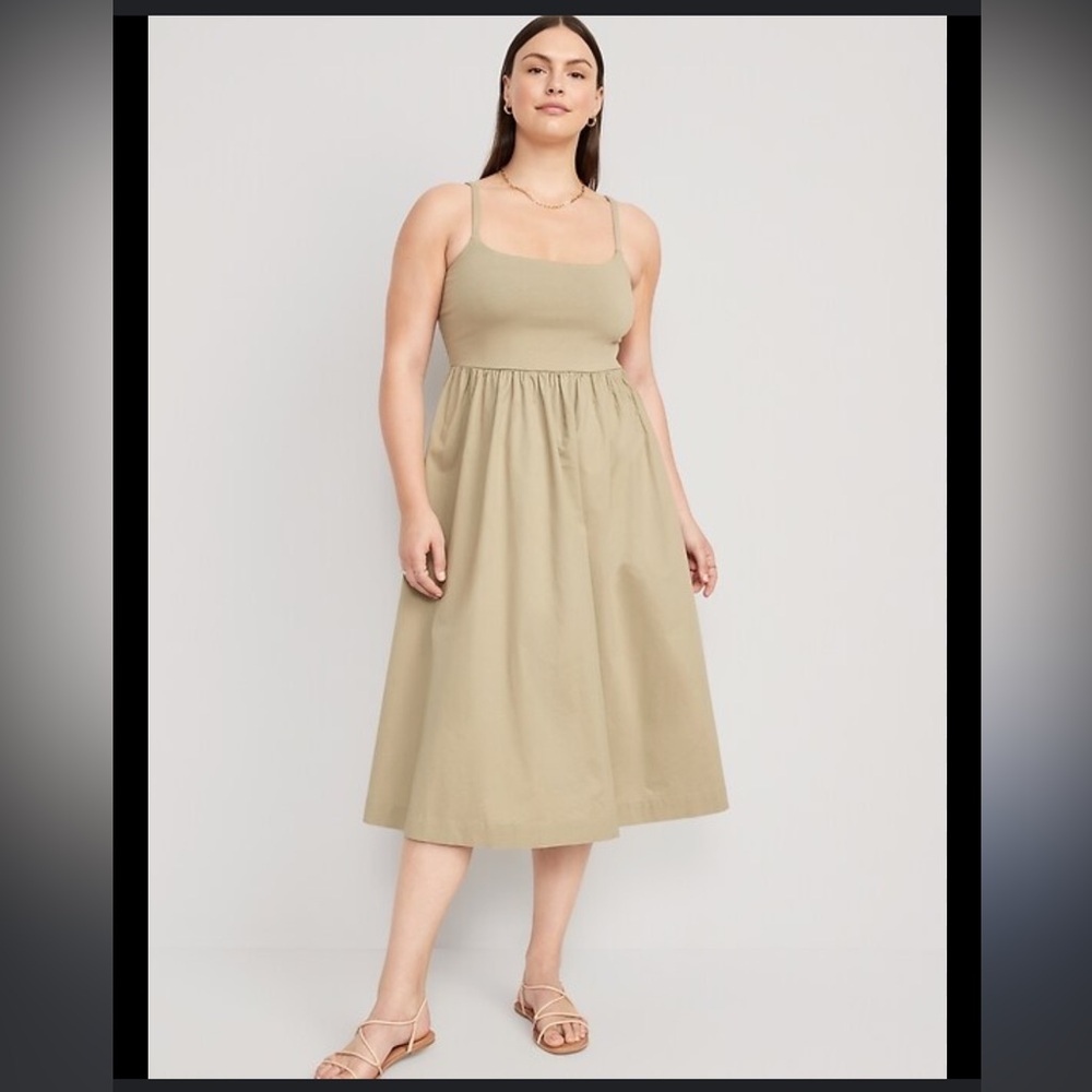 Old Navy Fit & Flare Women’s Cami Midi Dress Size XL in pale green
